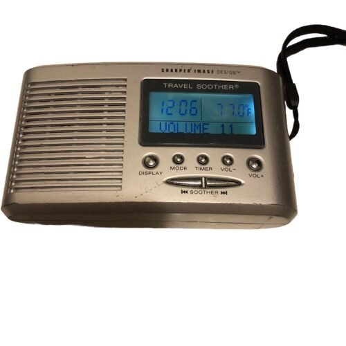 Sharper Image White Noise Alarm Clock Sound Travel Soother 20 SI601 Tested @B