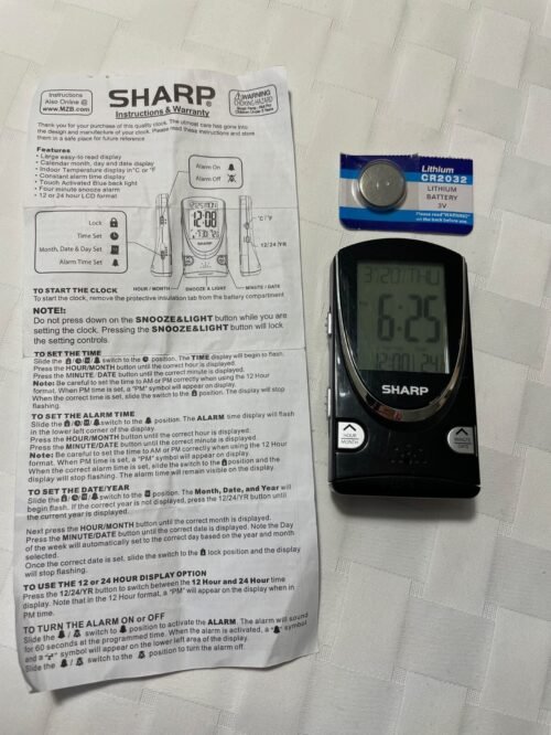 Sharp LCD Travel Alarm Clock