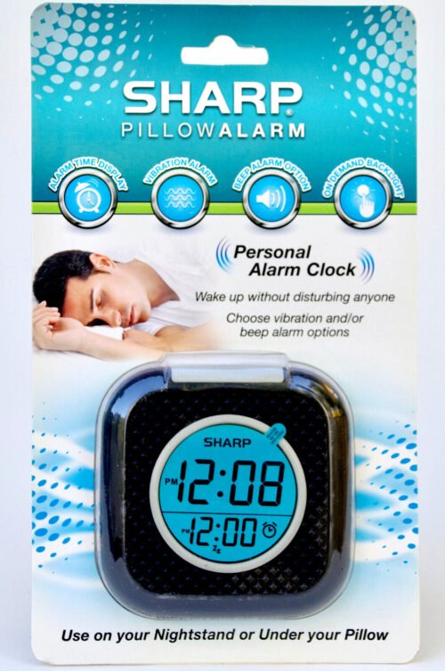 Sharp PILLOWALARM Digital Personal Alarm Clock Vibration Or Beep Options NEW