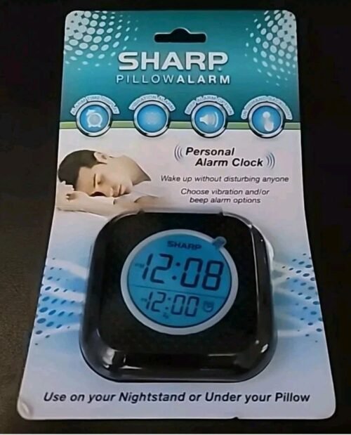 Sharp PILLOWALARM Digital Personal Alarm Clock Vibration Or Beep Options NEW