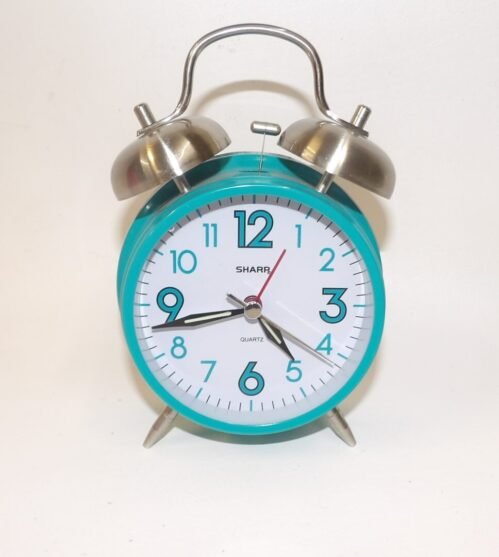 Sharp Retro Analog Twin Bell Turquoise Alarm Clock