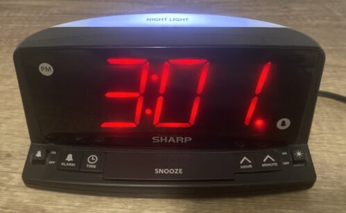 Sharp SPC-1225 Alarm Clock LED Backlit Large Digital & Night Light
