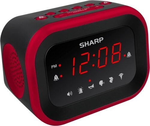 Sharp Super Loud Alarm Clock for Heavy Sleepers, 6 Extremely Loud Wake Up Sounds