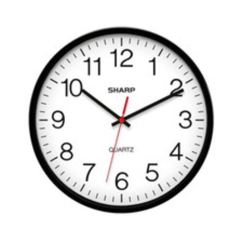Sharp Wall Clock Silent Non Ticking 10 Inch Quality Quartz Battery Operated R...