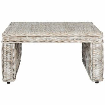 Shila 32 in. Off-White Wicker Coffee Table