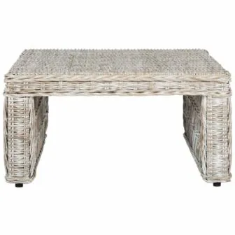 Shila 32 in. Off White Wicker Coffee Table photo Shila 32 in. Off White Wicker Coffee Table featured image