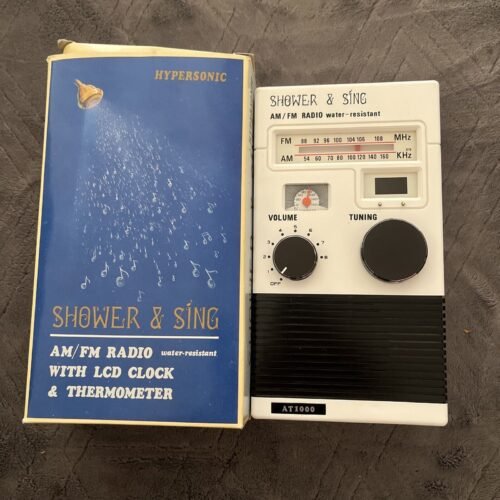 Shower AM/FM Clock Radio, With thermometer Hypersonic NEW in Box
