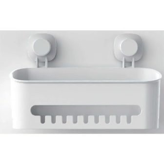 Shower Caddy, Adhesive Bathroom Shelf Wall Mounted, in White