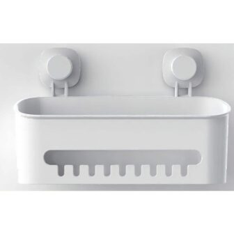 Shower Caddy, Adhesive Bathroom Shelf Wall Mounted, in White
