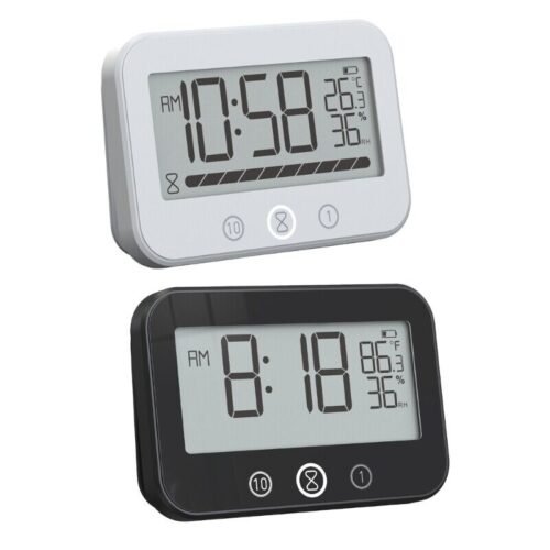 Shower Clock with Builts In Countdown Timer Temperature Feature Bath Timepieces