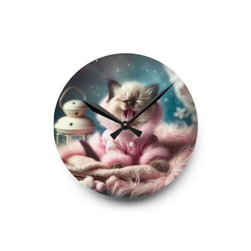 Siamese Kitten Wall Clock