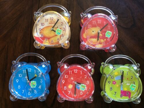 Silent Alarm Clock Bedroom Bedside Cartoon Light Kids Adult MUSIC OR BELL SOUNDS