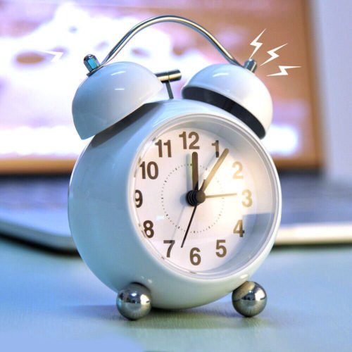 Silent Analog Alarm Clock Vintage Retro Classic Night Light Extra Loud Twin Bell