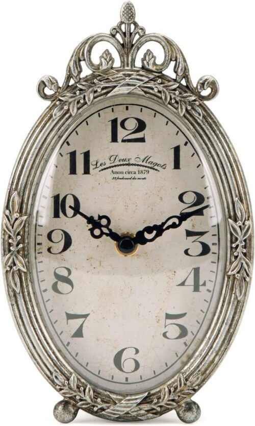 Silent Non-Ticking Battery Operated Desk Shelf Mantel ... Vintage Table Clock