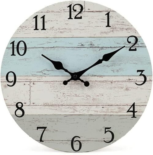 Silent Non-Ticking Wooden Decorative Round Wall Clock Quality Quartz Battery
