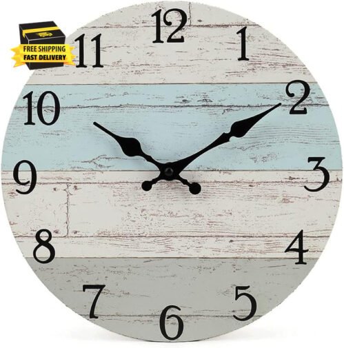Silent Non-Ticking Wooden Decorative round Wall Clock Quality Quartz Battery Ope