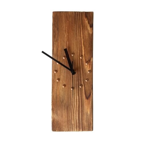 Silent Non-Ticking Wooden Wall Clock, Frameless Rectangle Art for Home Décor