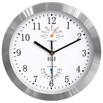 Silent Non Ticking Wall Clock 10 in. Sweep Movement Glass Cover Silver...
