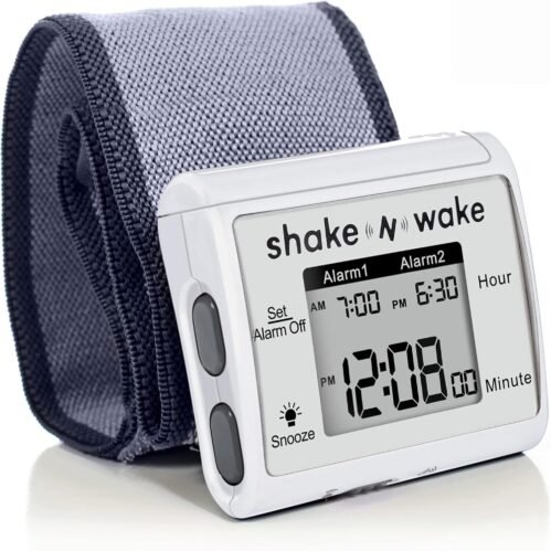 Silent Vibrating Alarm Clock Wearable Dual Alarm Adjustable Snooze Lightweight"