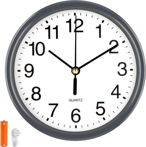 Silent Wall Clock Non Ticking 6 Inch Wall Clocks Battery Operated Small Analo...