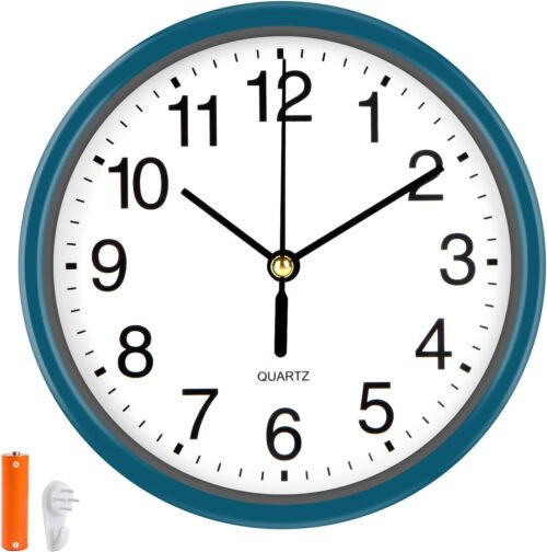 Silent Wall Clock Non Ticking, 6 Inch Wall Clocks Battery Operated, Small Analog