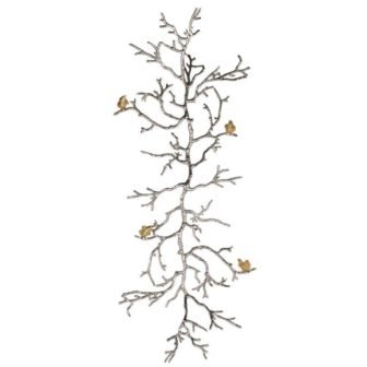 Silver Aluminum Branch Wall Sculpture