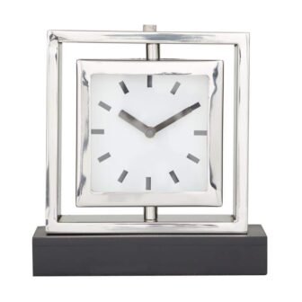 Silver Stainless Steel Glam Analog Clock