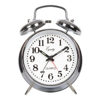 Silver Twin Bell Quartz Alarm Clock