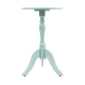 Simplify Antique Iced Blue Pedestal Accent Table
