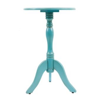 Simplify Antique Turquoise Blue Pedestal Accent Table