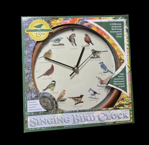 Singing Bird Wall Clock, 8" 15th Anniversary Limited Edition