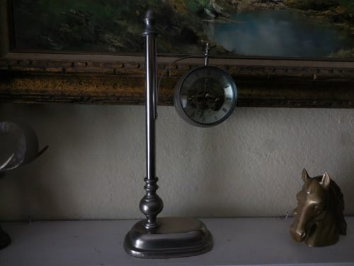 Skeleton Floating D Clock with Double Thick Magnify Glass See Through View