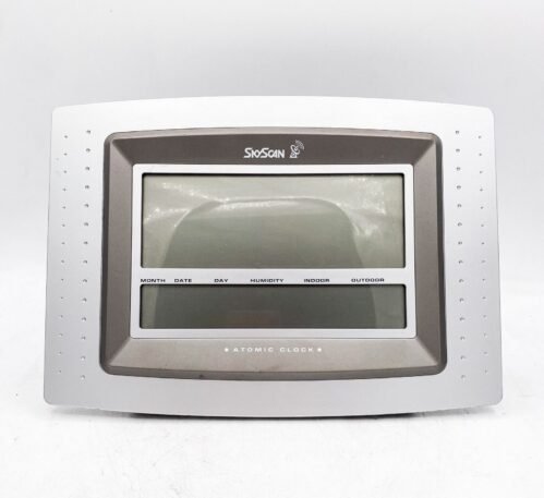 SkyScan Atomic Clock Tested Works Time Temperature Date Humidity Free-Standing