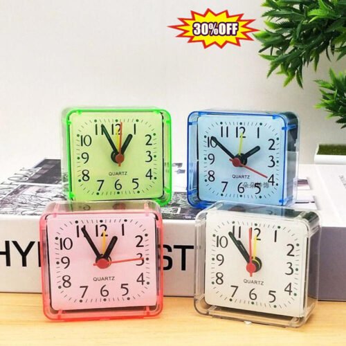 Small Alarm Clocks Beep Travel Office Square Quartz Bedside Desk Travelling BEST