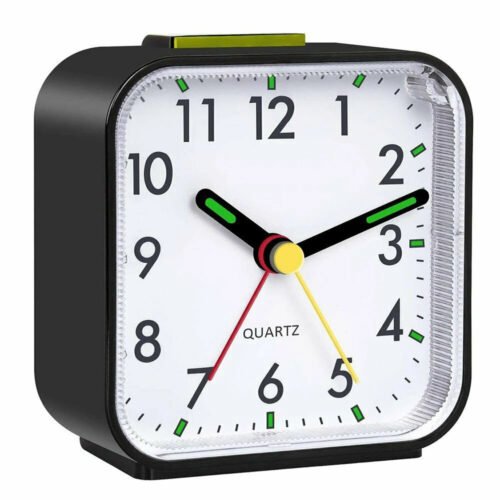 Small Analog Travel Alarm Clock Bedside Alarm Clocks for Bedrooms Bathroom USA