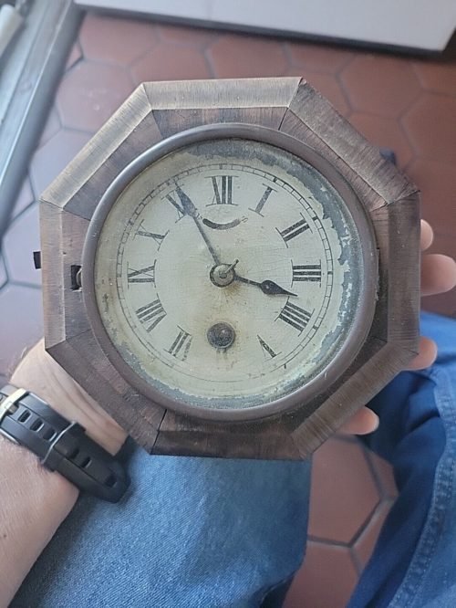 Small antique gallery wall clock,Rosewood Case C 1870s