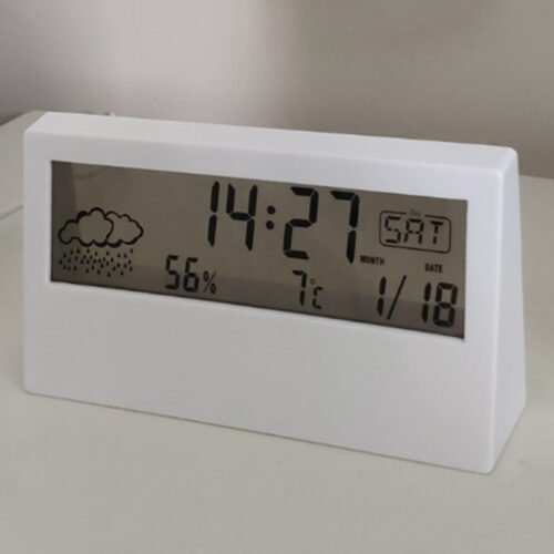 Small Desk Clocks Battery Operate Temperature Display Plastic Digital Alarm