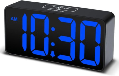 Small Digital Alarm Clock for Bedroom, Large Big Numbers Display with Brightness