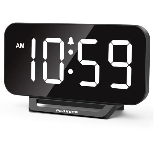 Small Digital Alarm Clock For Bedrooms Loud For Heavy Sleepers Adults Dimmable P