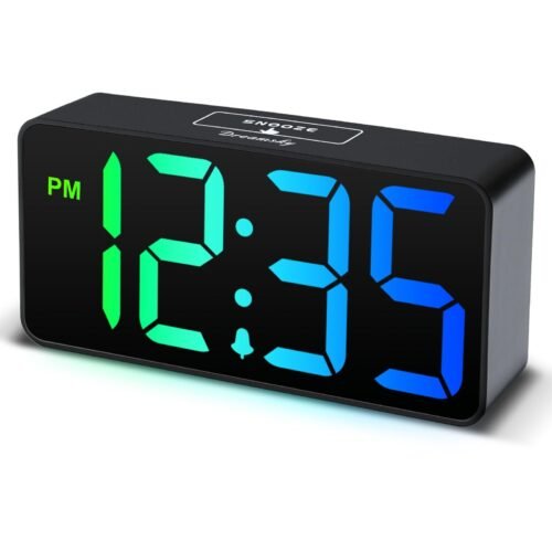 Small Digital Alarm Clocks for Bedrooms - RGB Electric Alarm Clock for Kids B...
