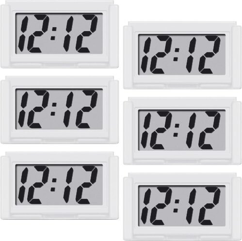 Small Digital Clock, with Jumbo LCD Time & Day Display, Mini - 6-White