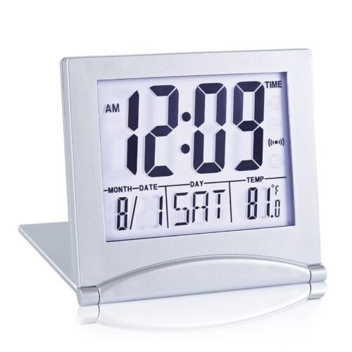 Small Digital Travel Alarm Clock Battery Operated Portable Large Number Display