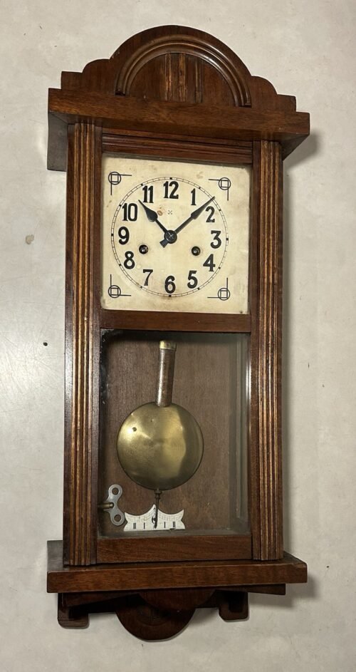 Small Hamburg American German Regulator Box Vienna Wall Clock