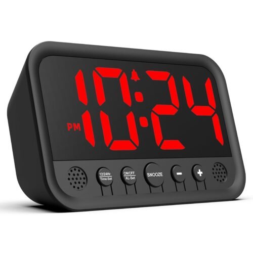 Small LED Digital Clock for Bedroom Loud Alarm Clock for Heavy Sleepers Adult...