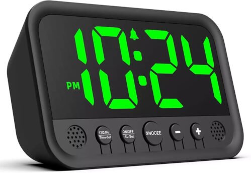 Small LED Digital Clock for Bedroom, Loud Alarm Clock for Heavy Sleepers Adults,