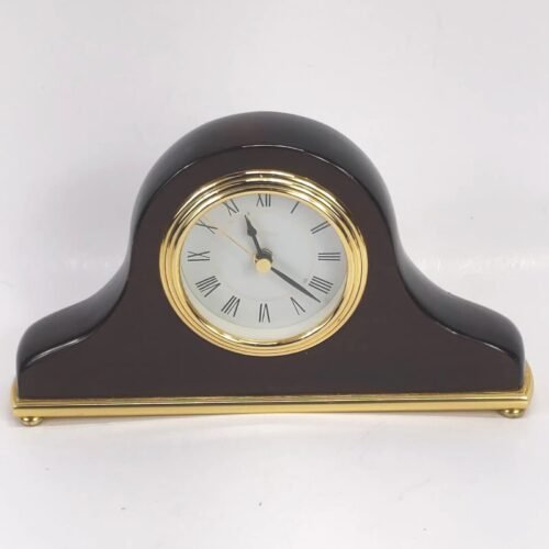 Small Linden Solid Wood Dresser Mantel Clock German Movement Alarm Clock Wooden