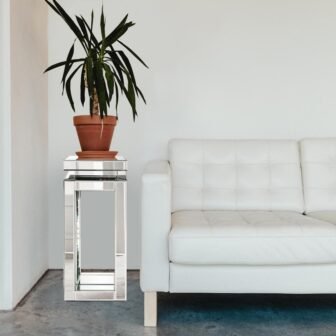 Small Mirrored Pedestal Table