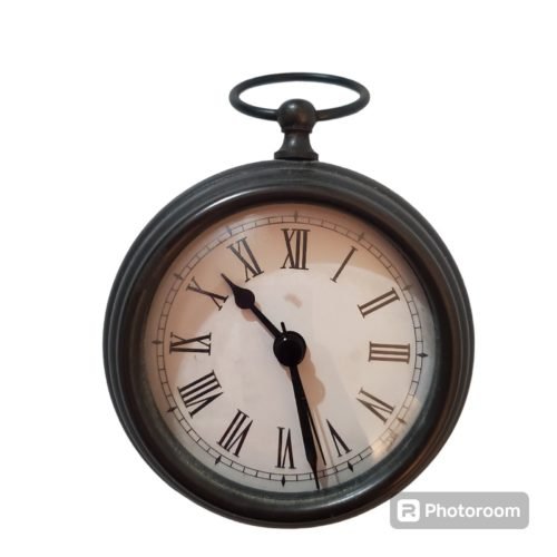 Small Pottery Barn Battery Operated Desk Decorative Clock Roman Numerals Works