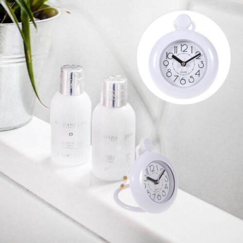 Small Shower Clock Waterproof Bathroom Hanging Wall Battery Operated Office