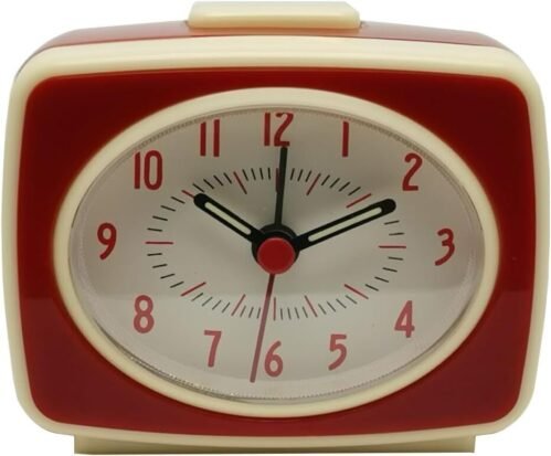 Small Silent Quartz Movement Analogue Alarm Clock Vintage Classic Style Batte...